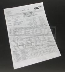 JAMES BOND SKYFALLUnit Call Sheet